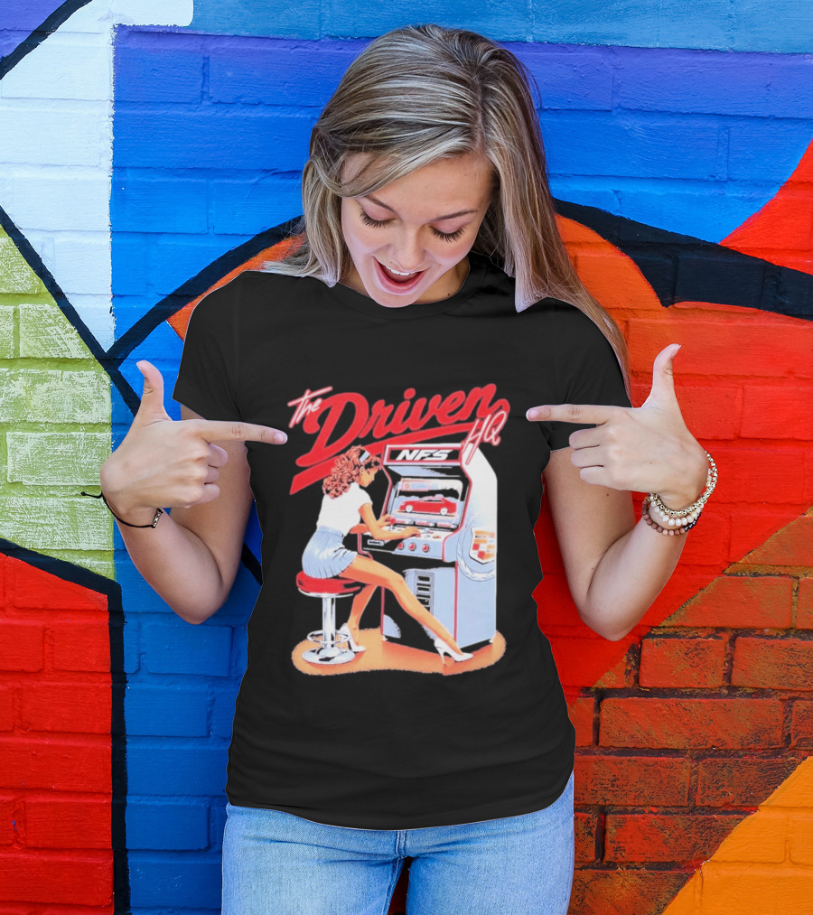 The Driven HQ NFS Arcade Gaming Girl Retro Pin Up T-Shirt
