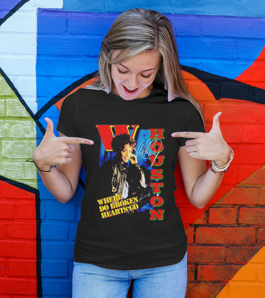 Whitney Houston Where Do Broken Hearts Go Signature T-Shirt