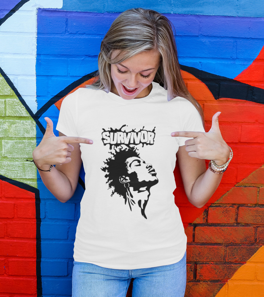 Survivor Black Power Profile Afro T-Shirt