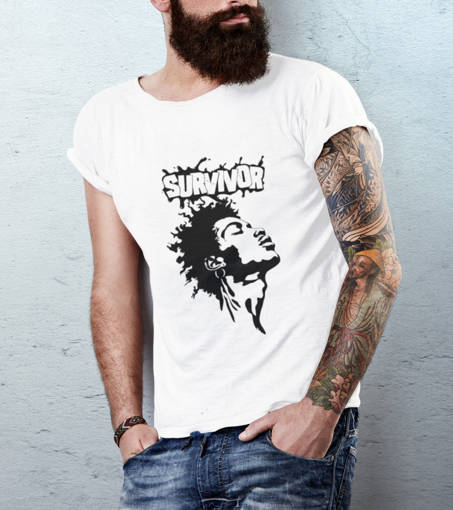 Survivor Black Power Profile Afro T-Shirt