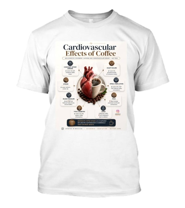 Cardiovascular Effects Of Coffee AHA Scientific Statement Caffeine Heart Health July 2026 T-Shirt