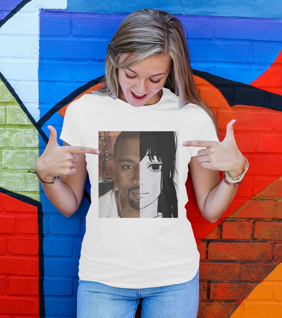 Kanye West Anime Crossover Split Face T-Shirt