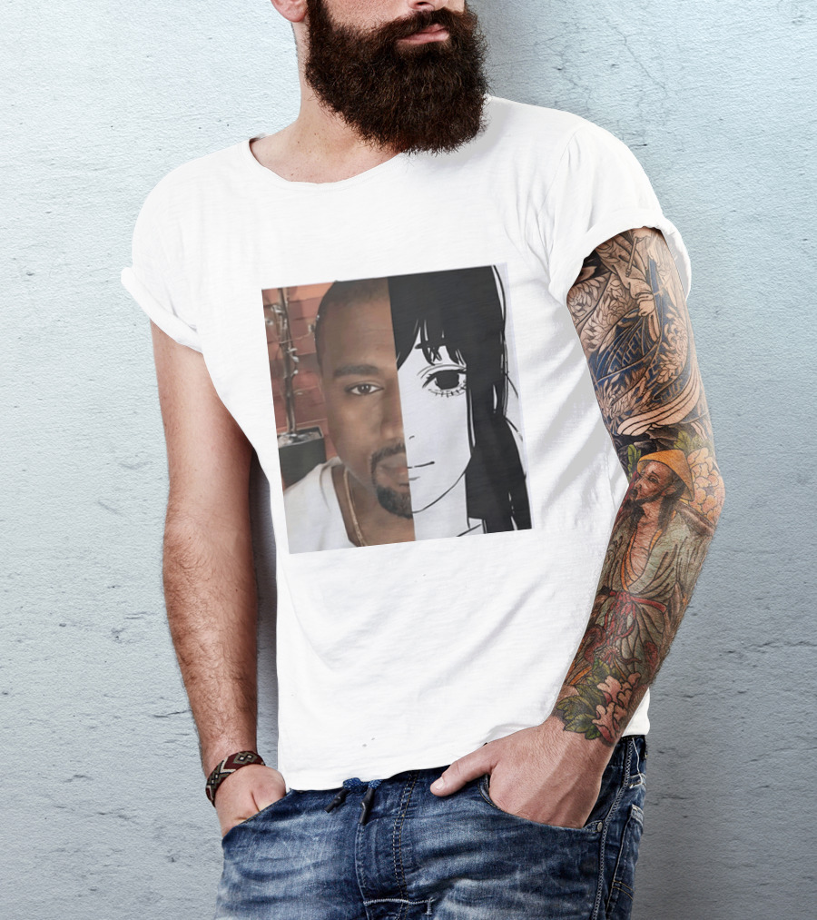 Kanye West Anime Crossover Split Face T-Shirt