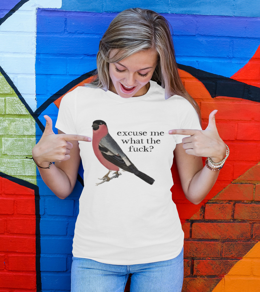 Eurasian Bullfinch Bird Excuse Me What The Fuck T-Shirt