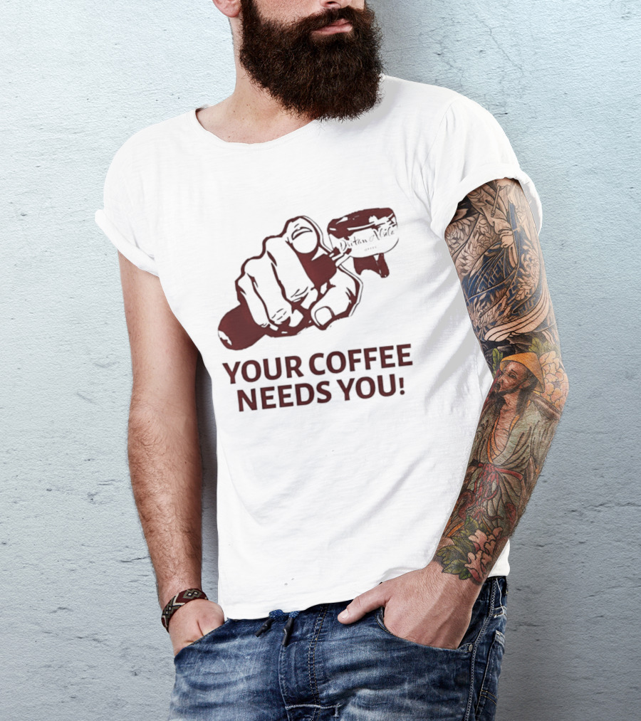 Uncle Sam Your Coffee Needs You Pointing T-Shirt