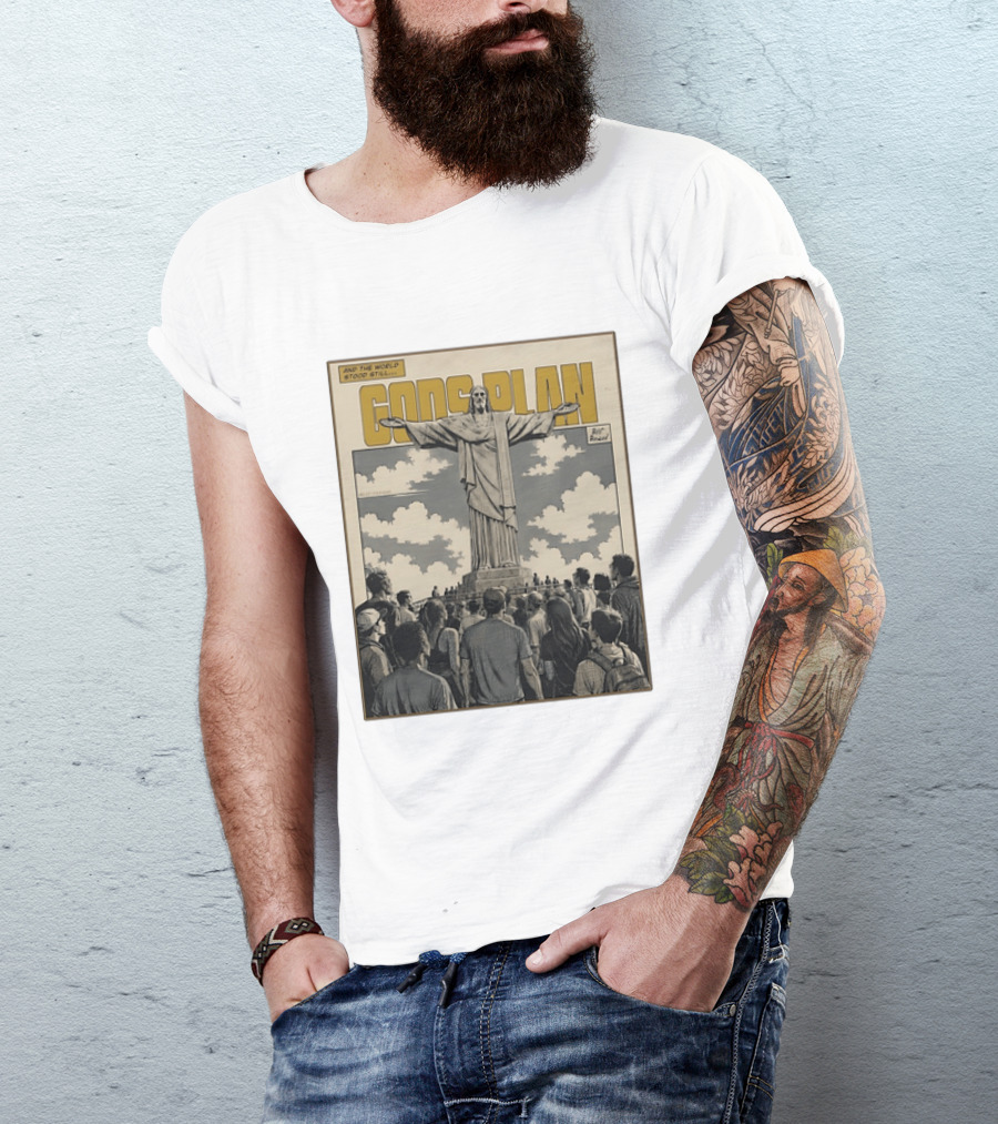 Gods Plan Jesus Christ And The World Stood Still Retro Comic T-Shirt