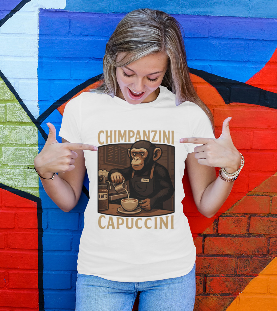 Chimpanzini Capuccini Latte Barista Chimp 'Toni T-Shirt