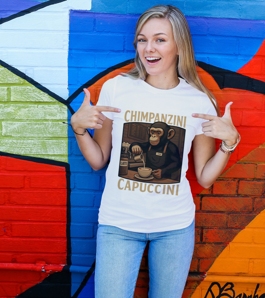 Chimpanzini Capuccini Latte Barista Chimp 'Toni T-Shirt