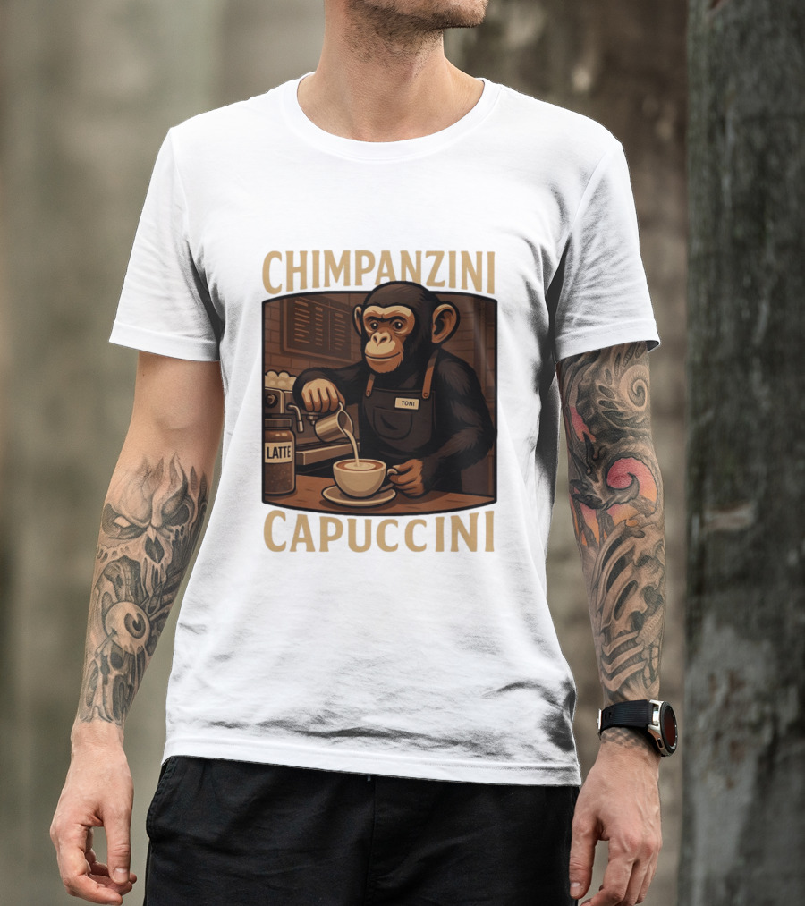 Chimpanzini Capuccini Latte Barista Chimp 'Toni T-Shirt