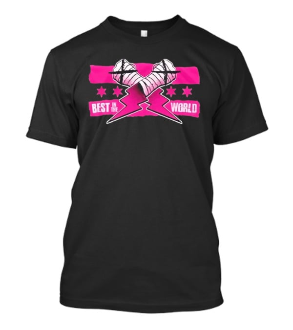 Best In The World CM Punk Crossed Bandaged Fists Lightning Bolt Stars T-Shirt