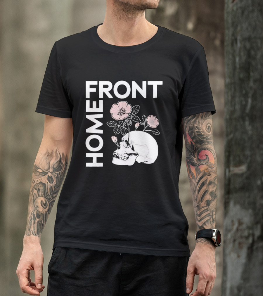 Homefront Skull With Pink Flowers T-Shirt