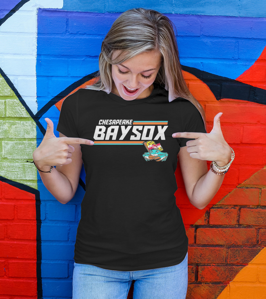 Chesapeake Baysox Maryland Crab Mascot Icon With Baseball Bat T-Shirt