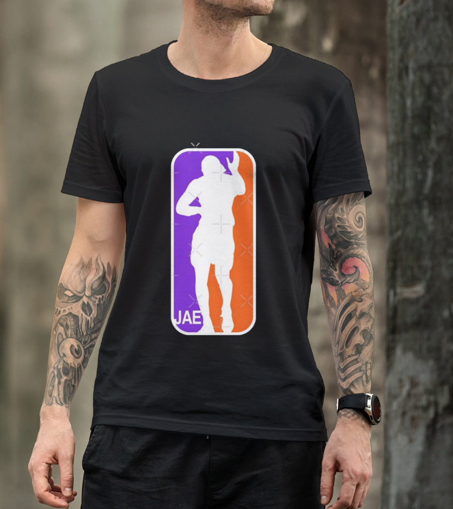 Jae Basketball Pose Purple And Orange T-Shirt