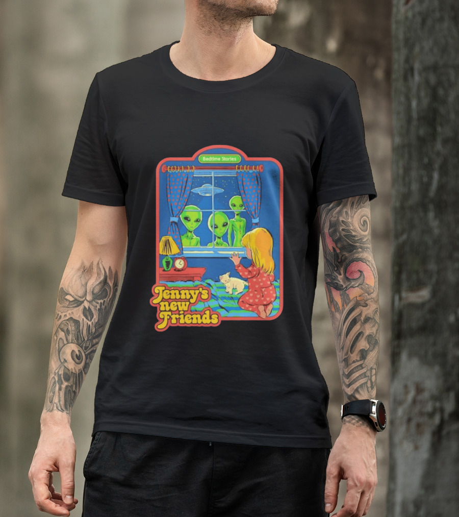 Jenny's New Friends Bedtime Stories Alien Window Scene T-Shirt