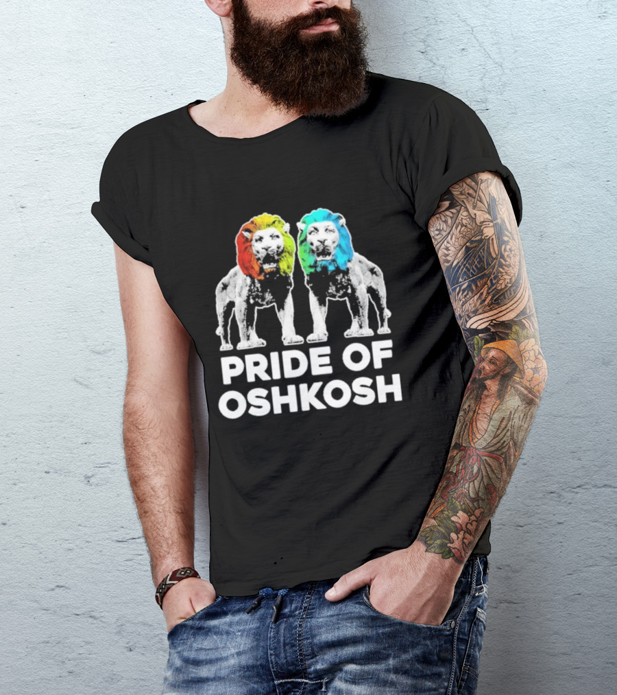 Pride Of Oshkosh Lions Rainbow Mane Wisconsin T-Shirt