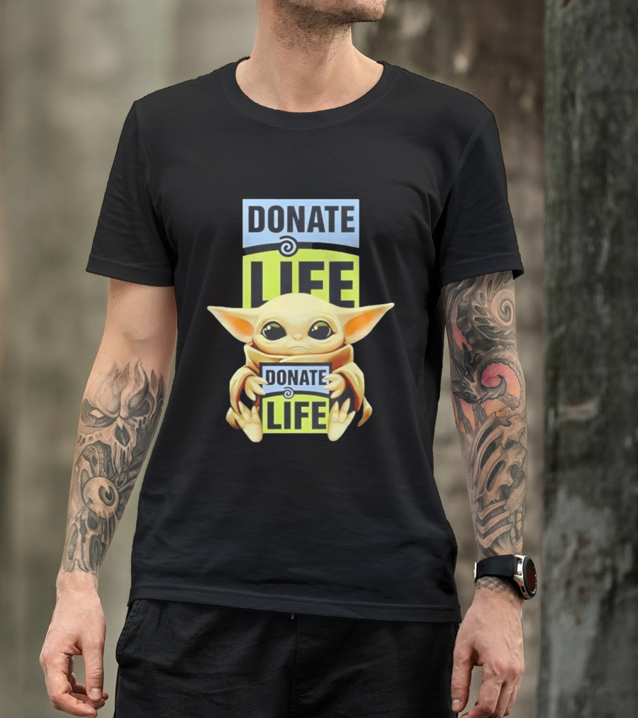 Donate Life Grogu Holding Donate Life Sign T-Shirt