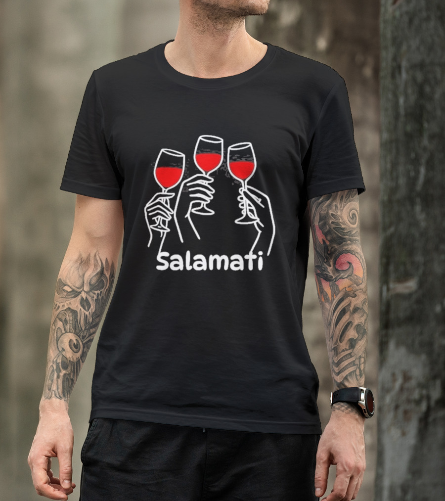 Salamati Wine Glass Toast Celebration T-Shirt