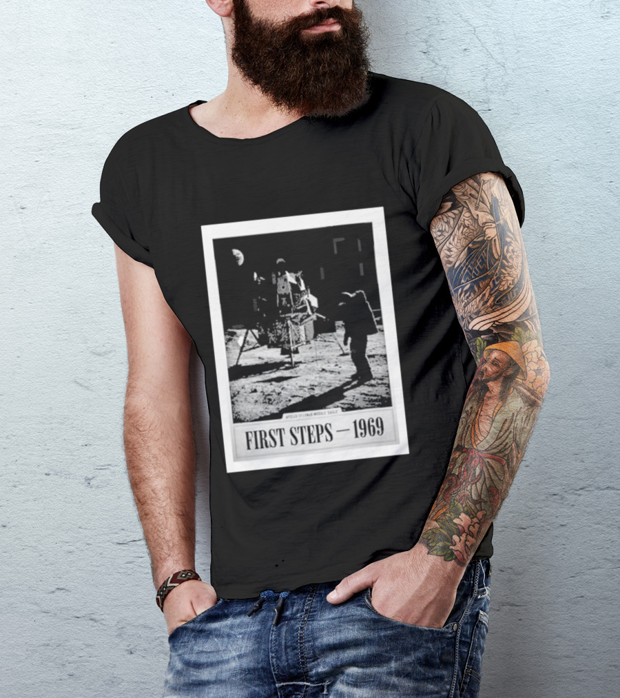 First Steps 1969 Apollo 11 Lunar Module Eagle Moon Landing Astronaut T-Shirt