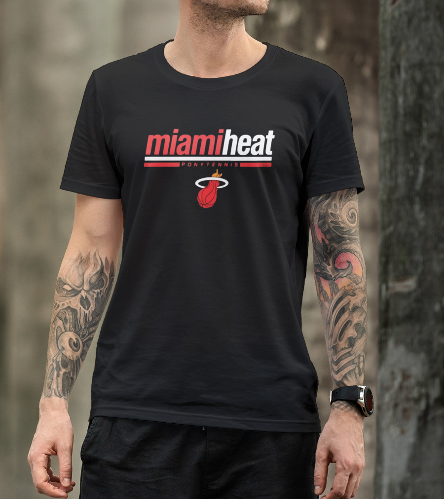 Miami Heat Pony Tennis NBA Basketball T-Shirt
