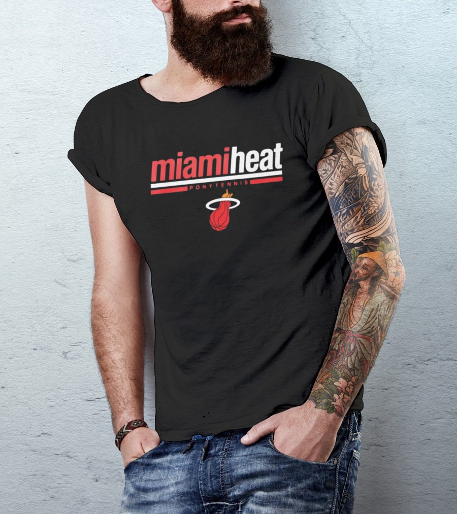 Miami Heat Pony Tennis NBA Basketball T-Shirt