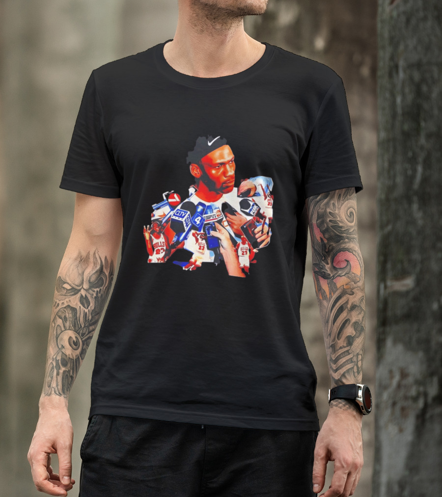 Michael Jordan Press Conference CLTV ESPN FOX Bulls T-Shirt