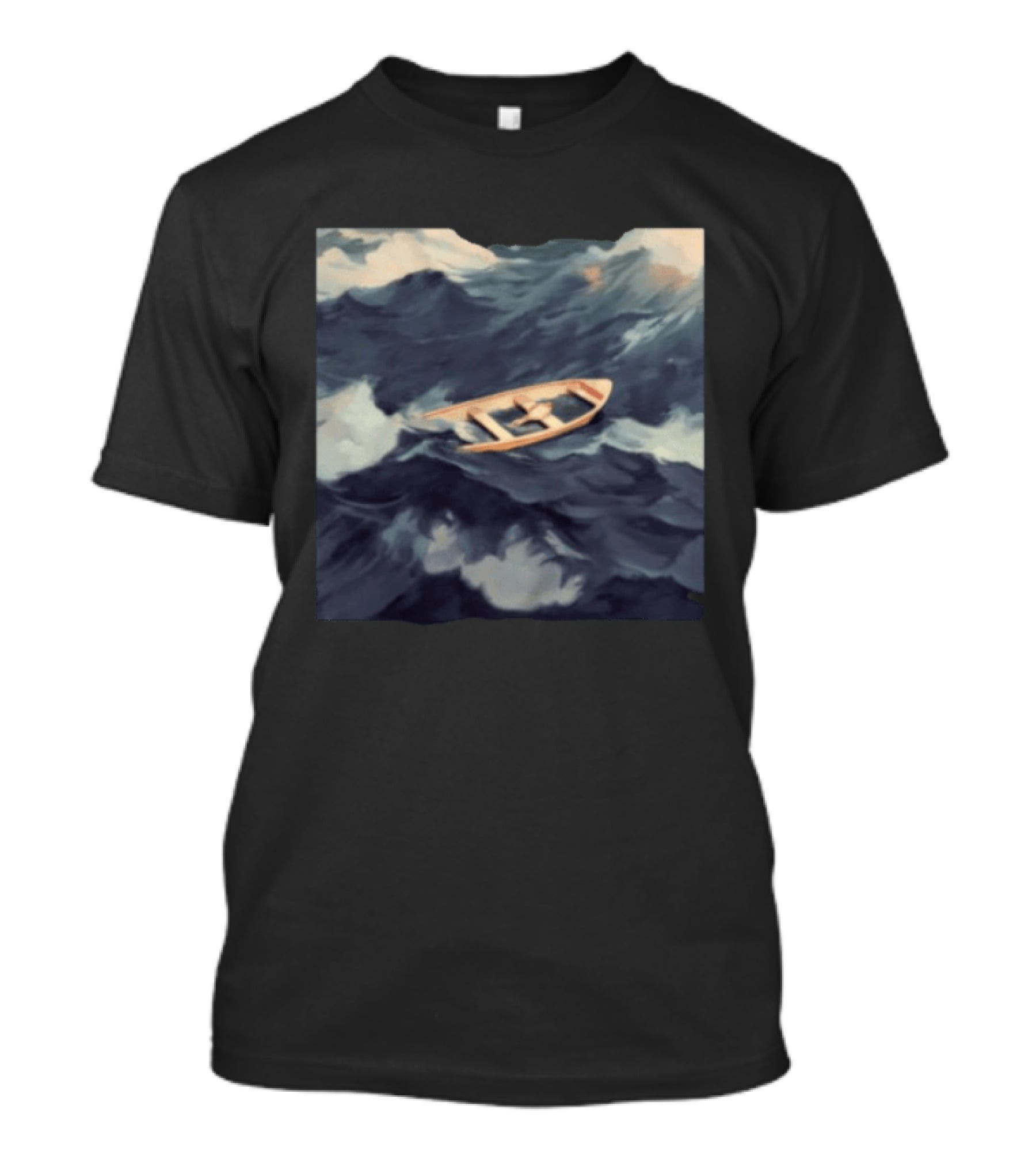 Morat Store Demasiado Lejos Boat On Stormy Seas Crewneck T-Shirt