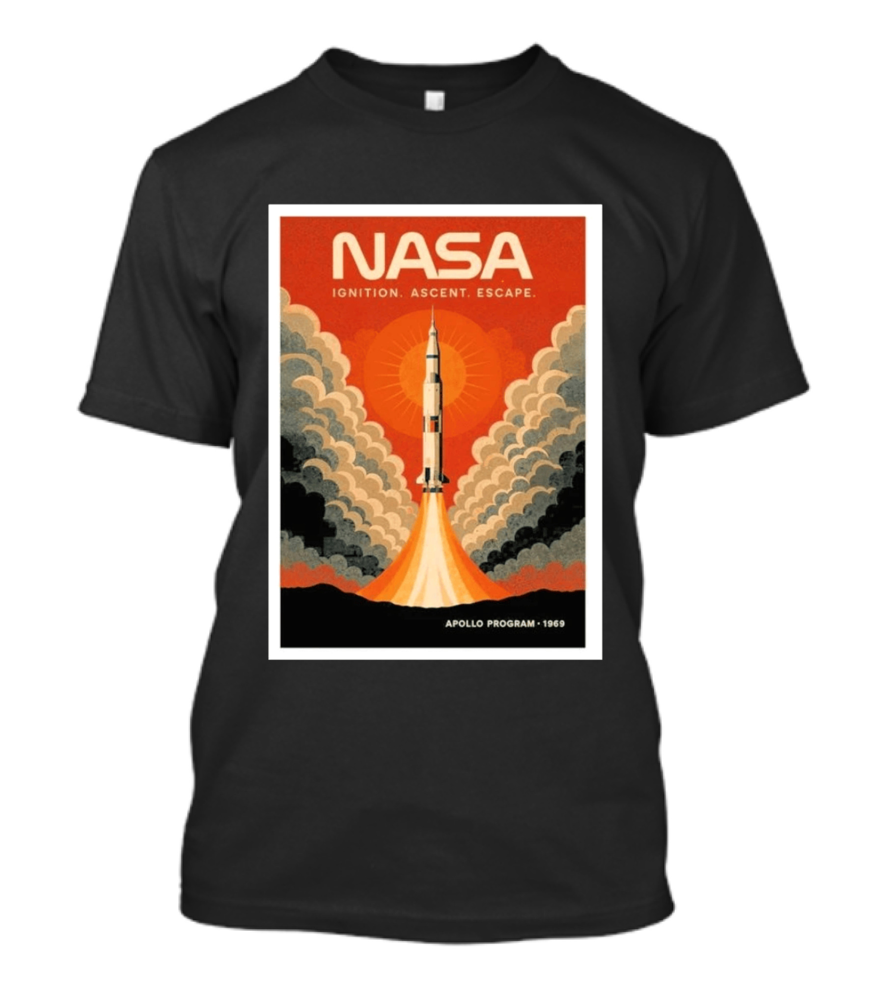 NASA Ignition Ascent Escape Apollo Program 1969 Rocket Launch T-Shirt
