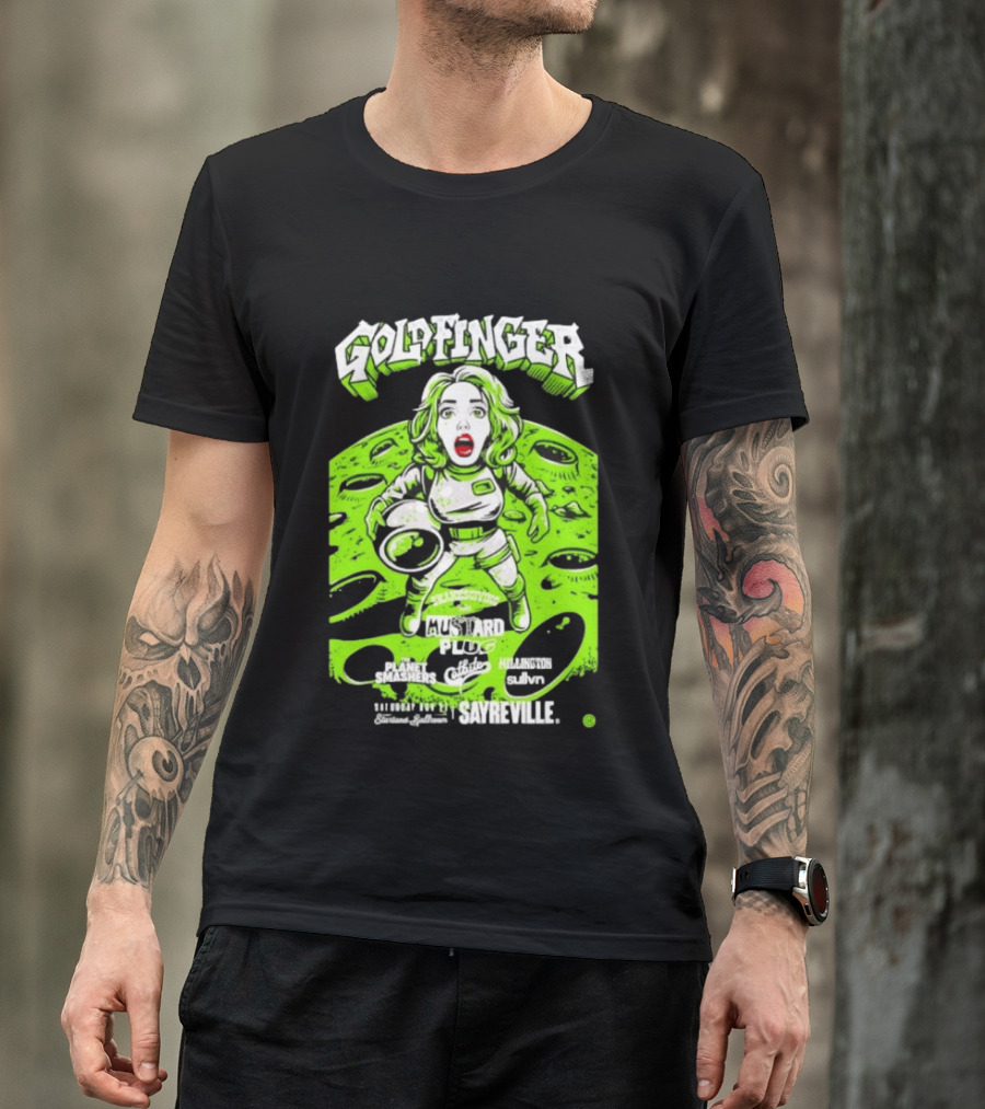 Goldfinger Mustard Plug The Planet Smashers Catbite Millington Skanksgiving Sayreville Alien Space Scene T-Shirt