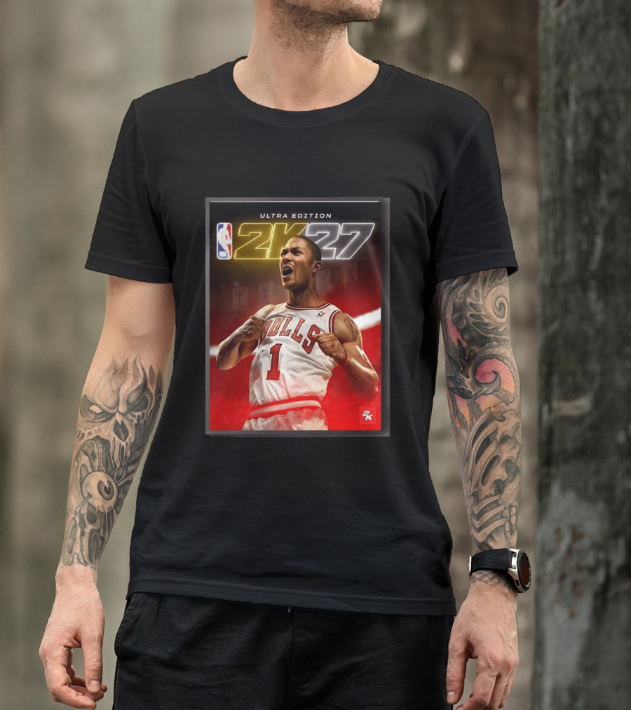 NBA 2K27 Ultra Edition Derrick Rose Bulls Cover Athlete T-Shirt