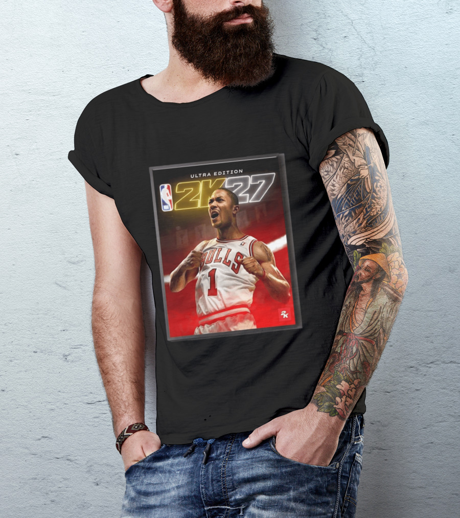 NBA 2K27 Ultra Edition Derrick Rose Bulls Cover Athlete T-Shirt