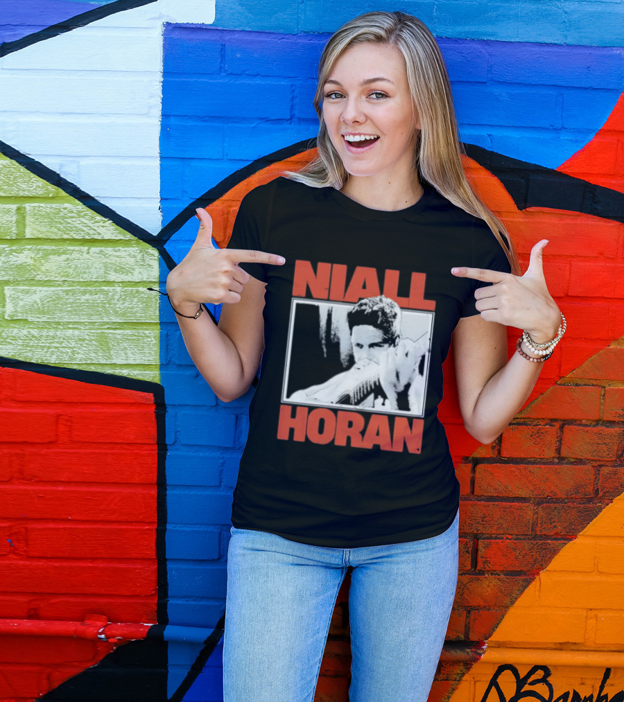 Niall Horan Playing Guitar Black And White T-Shirt