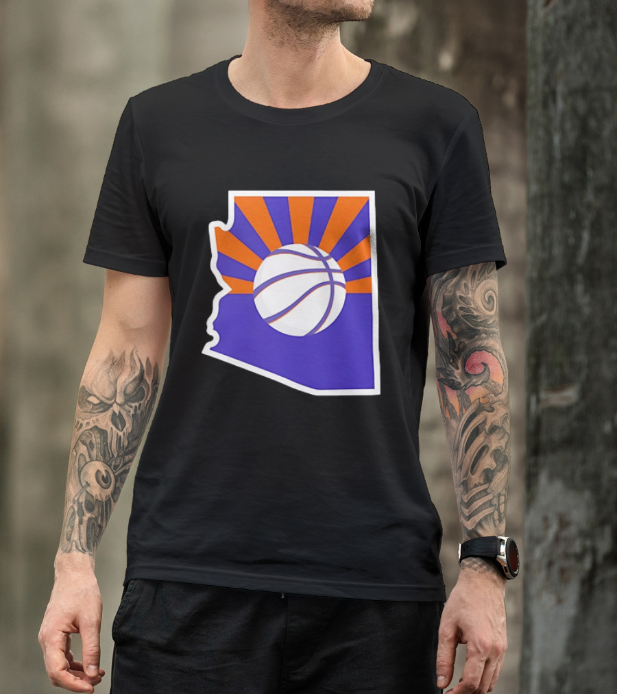 Phoenix Suns Arizona Basketball State Map Suns Set T-Shirt