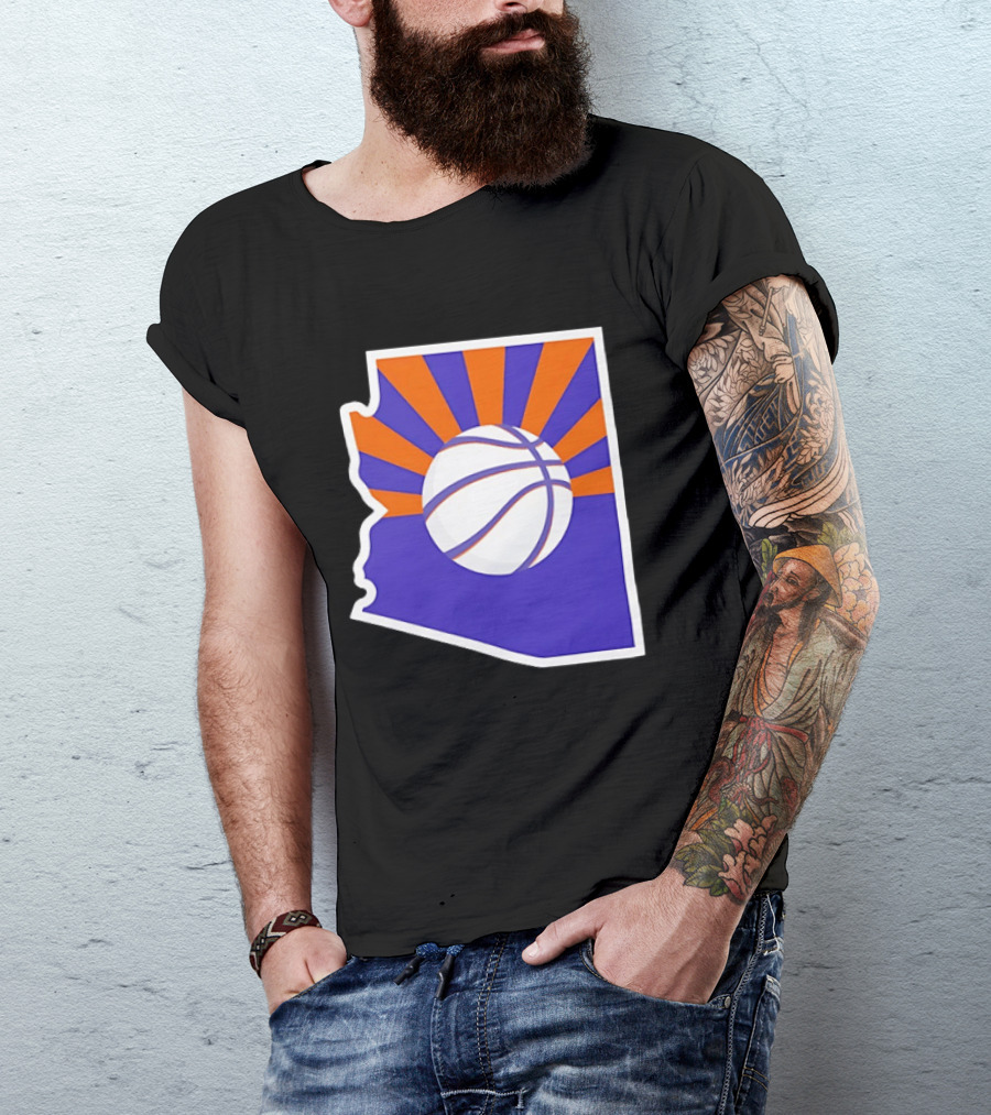 Phoenix Suns Arizona Basketball State Map Suns Set T-Shirt