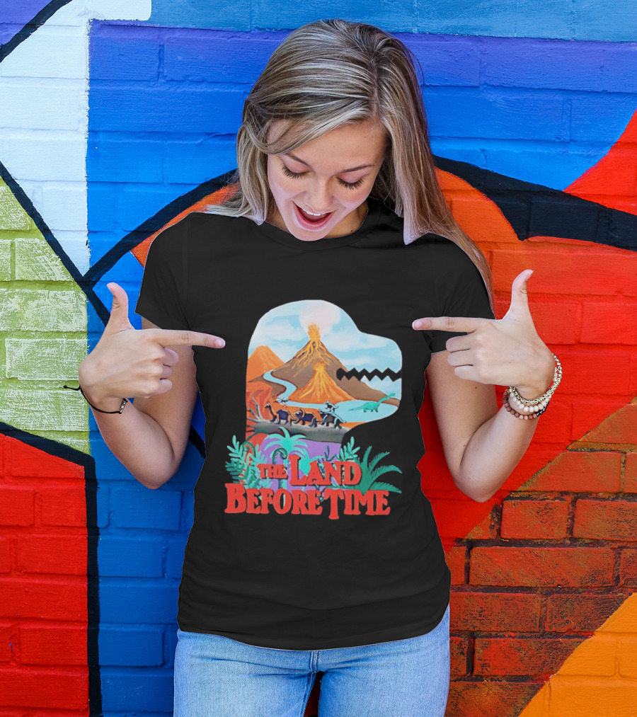 The Land Before Time Dinosaur Volcano Landscape T-Shirt