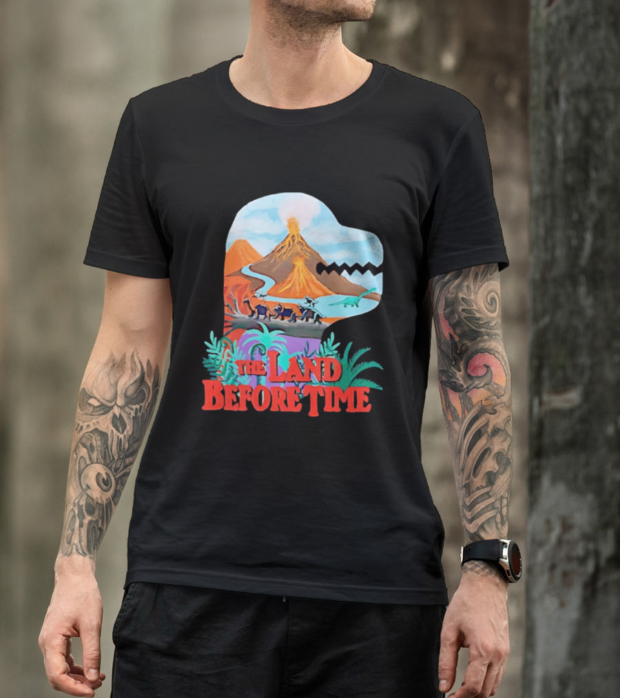 The Land Before Time Dinosaur Volcano Landscape T-Shirt