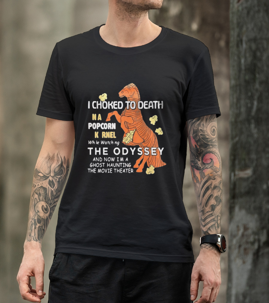 Trojan Horse Ghost Haunting The Odyssey Popcorn Kernel T-Shirt