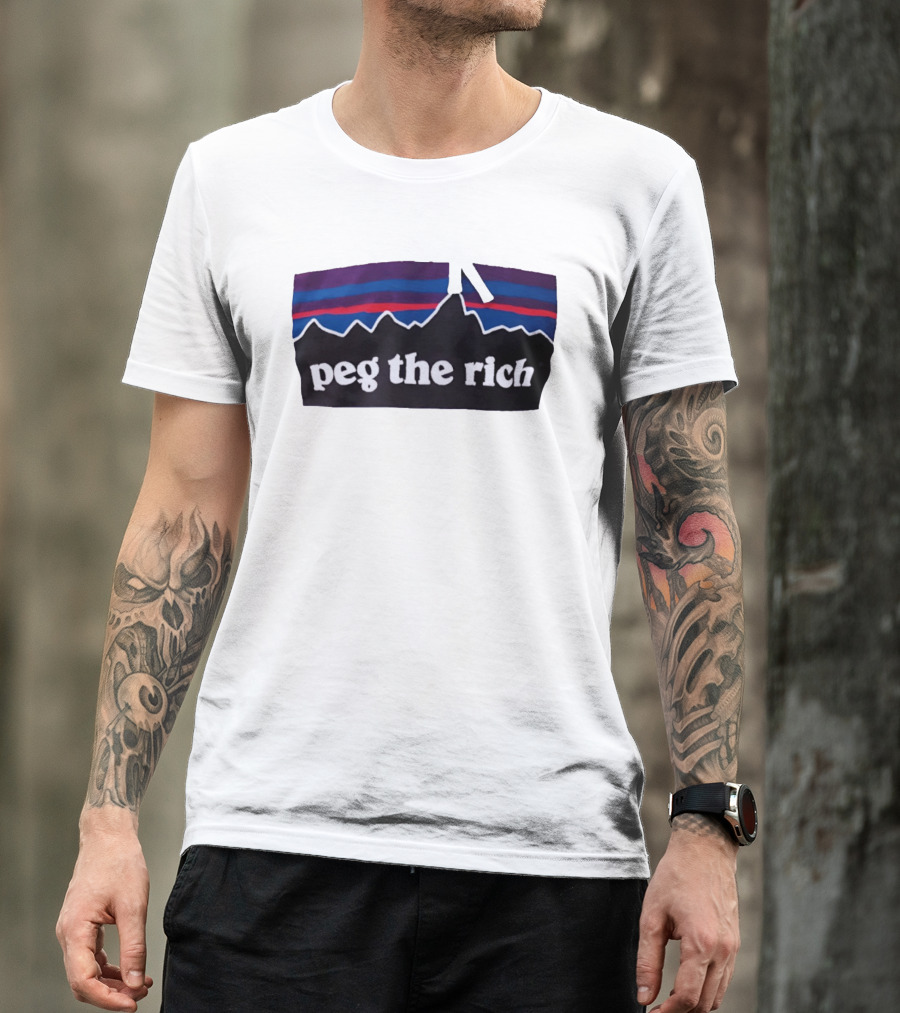 Peg The Rich Satire Mountain Peaks T-Shirt