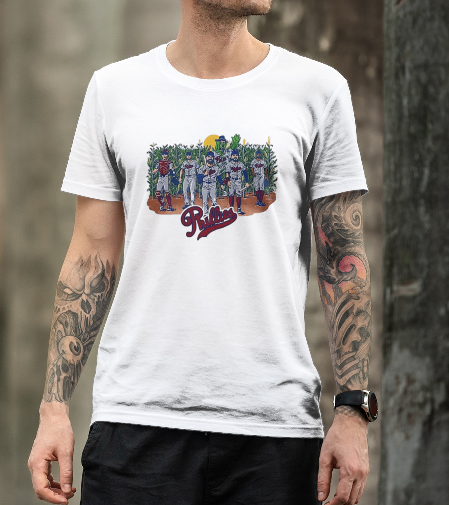 Philadelphia Phillies Players And Phillie Phanatic Among Cornfield T-Shirt
