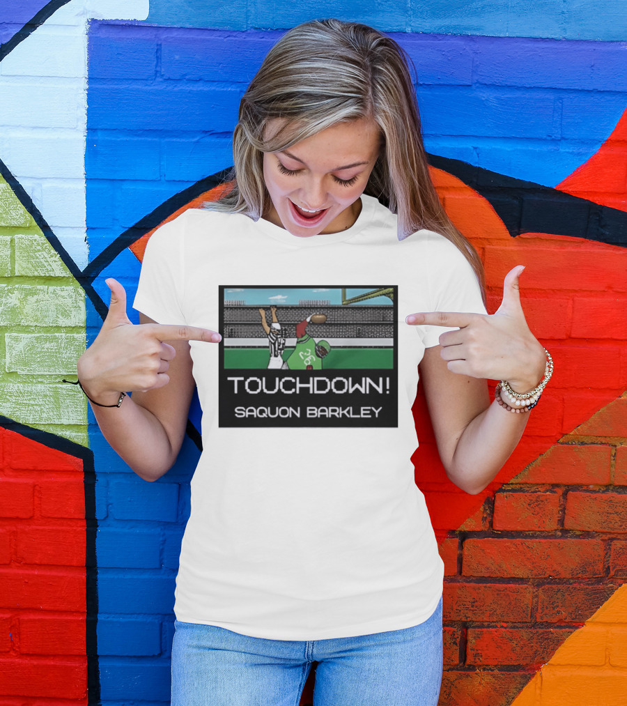 Touchdown Saquon Barkley Pixel Philadelphia Eagles T-Shirt