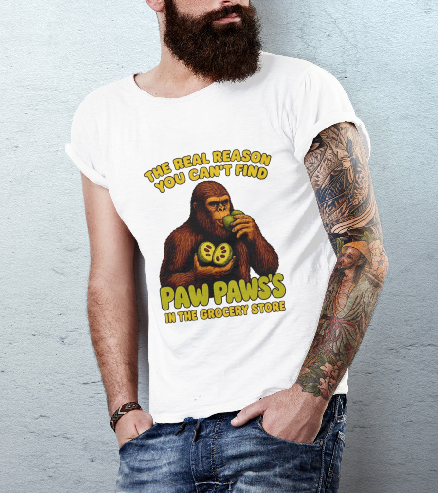 Pawpaw Fruit Mystery Sasquatch Eating Pawpaws In Grocery Store T-Shirt