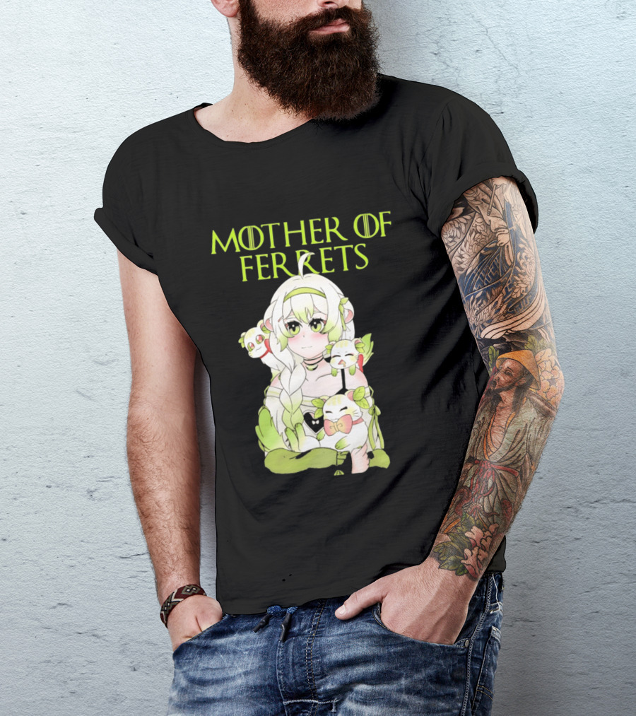 Mother Of Ferrets Anime Girl Ferret Lover Cute Kawaii T-Shirt