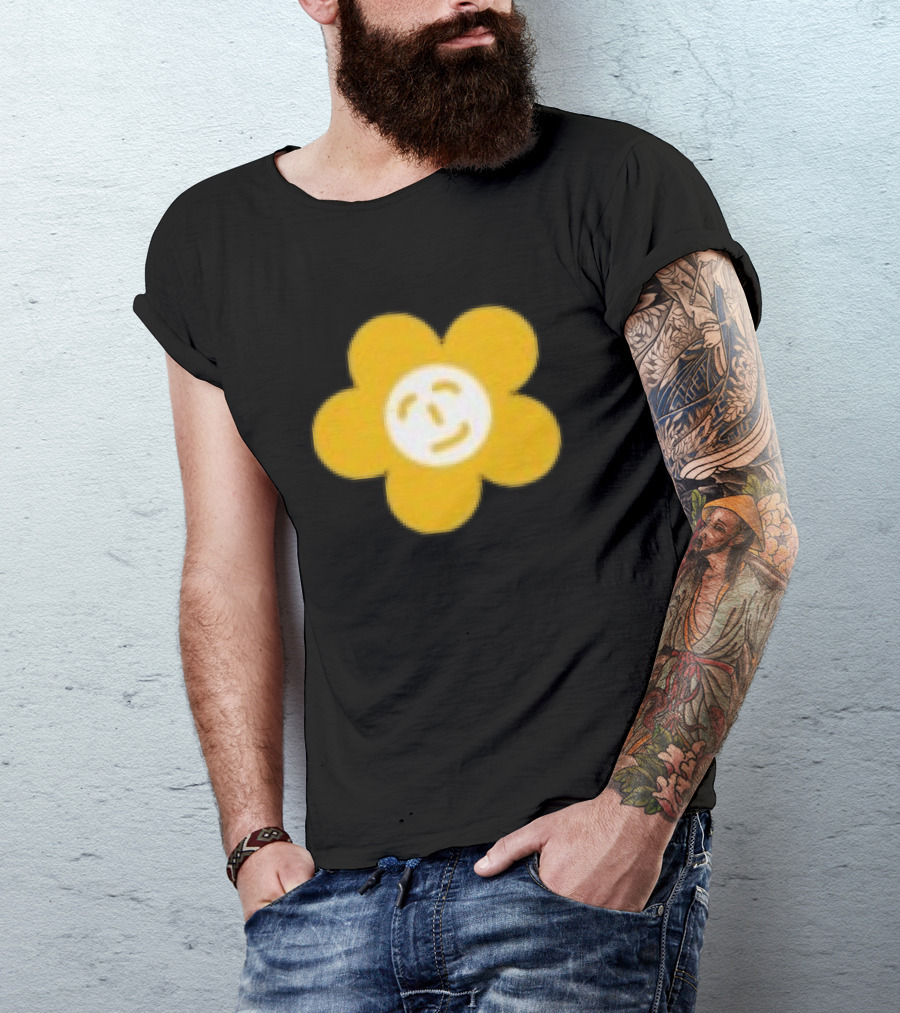 Paperboxmart Store Smiling Yellow Flower Face T-Shirt