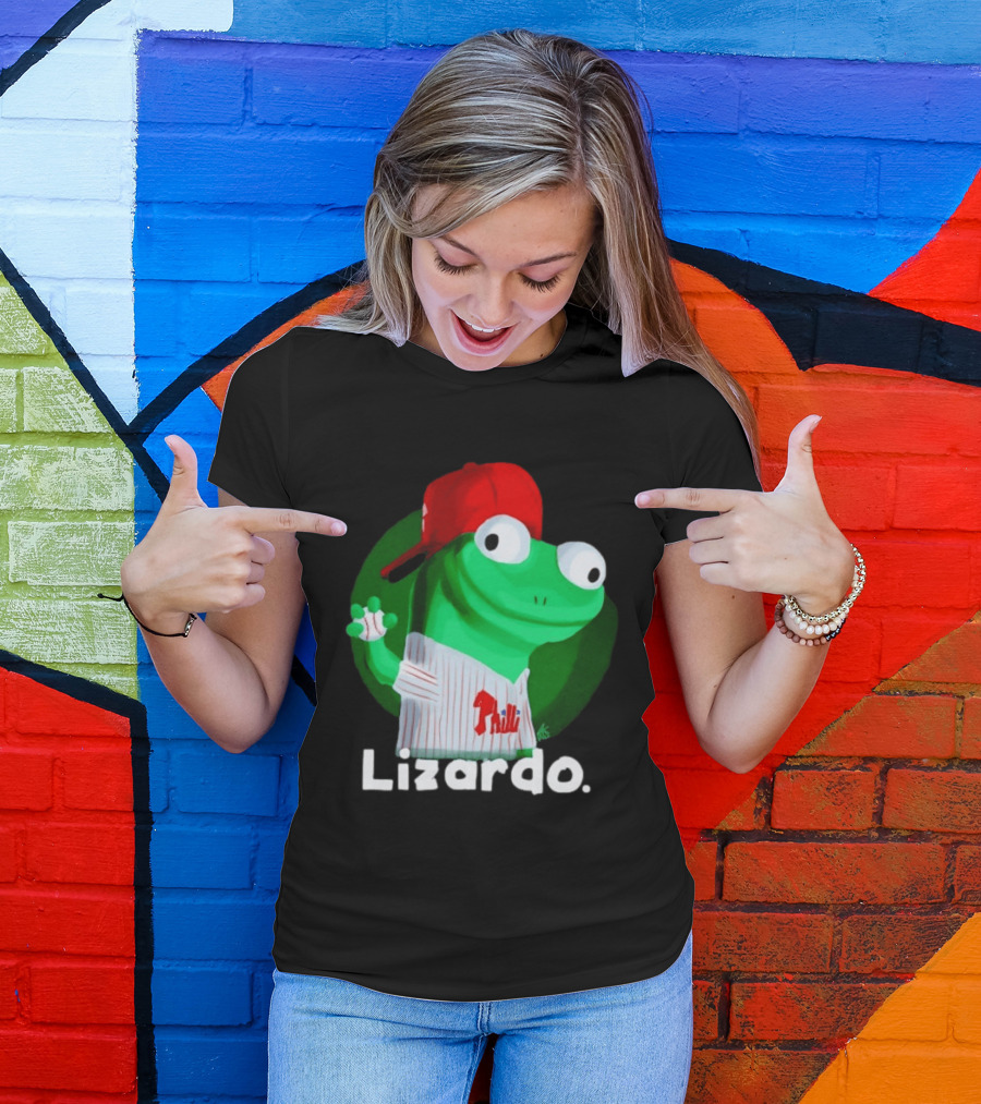 Lizardo Philadelphia Phillies Baseball Philli Red Cap Cartoon T-Shirt