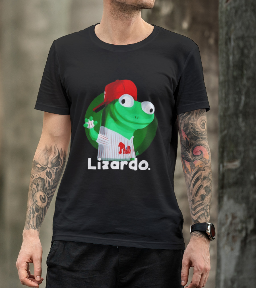Lizardo Philadelphia Phillies Baseball Philli Red Cap Cartoon T-Shirt