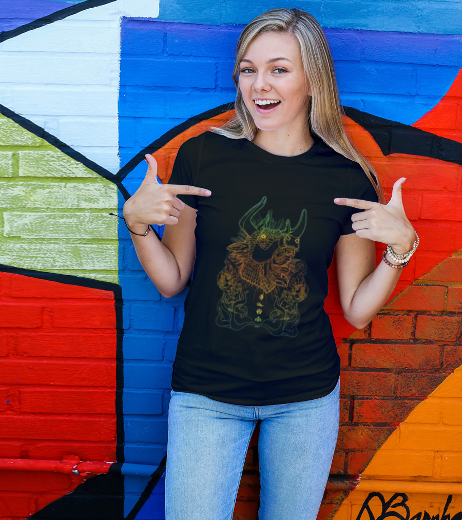 Mastodon Beast Pullover With Intricate Horned Creature T-Shirt