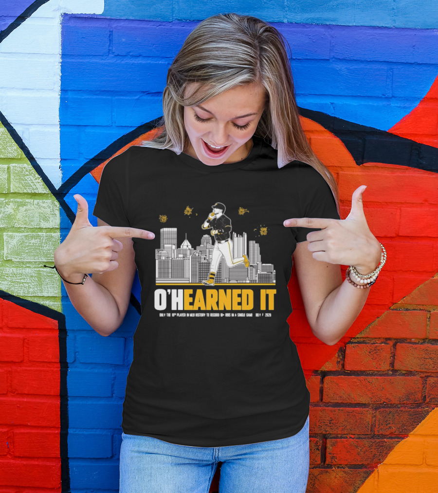Ryan Ohearn Pittsburgh Pirates 10 RBI Game Ohearned It July 7 2026 MLB Skyline T-Shirt