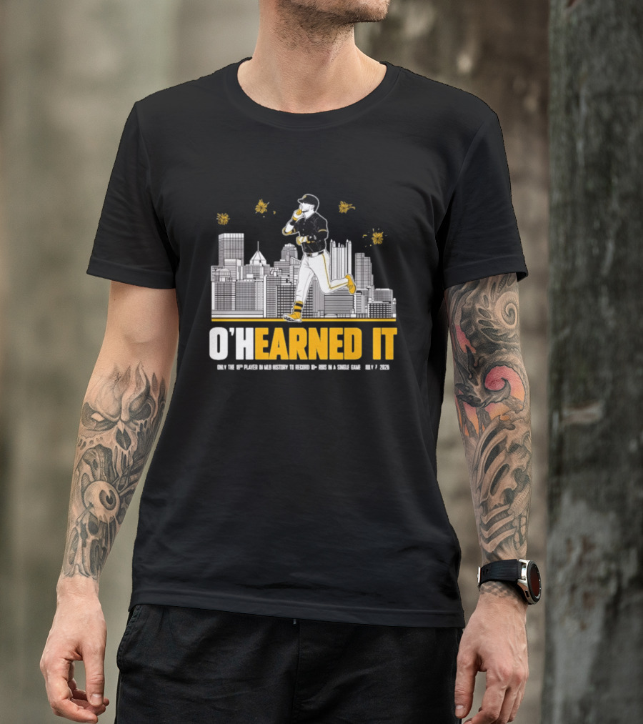 Ryan Ohearn Pittsburgh Pirates 10 RBI Game Ohearned It July 7 2026 MLB Skyline T-Shirt