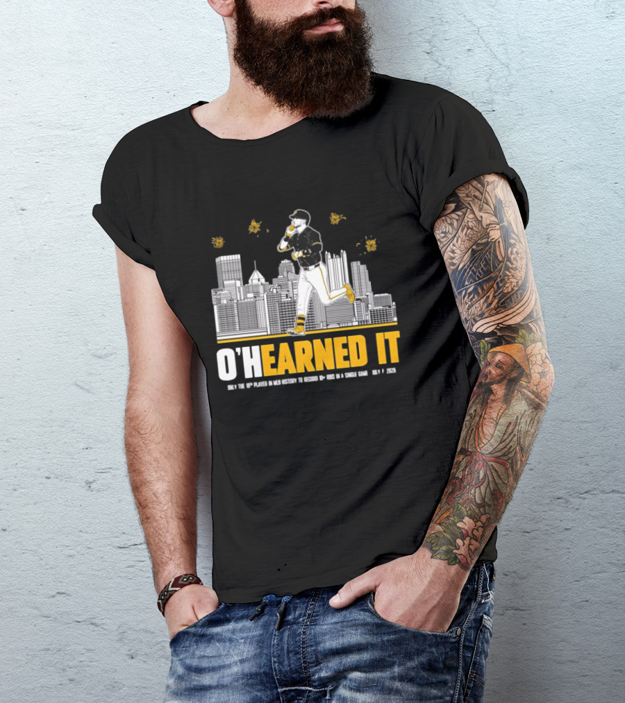 Ryan Ohearn Pittsburgh Pirates 10 RBI Game Ohearned It July 7 2026 MLB Skyline T-Shirt