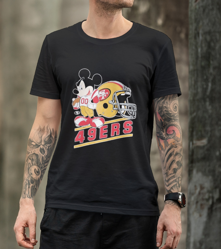 Mickey Mouse With San Francisco 49ers Helmet Football 49ers T-Shirt
