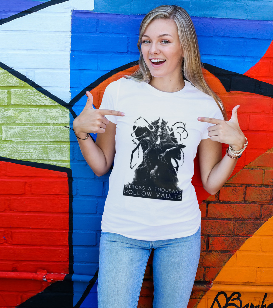 Across A Thousand Hollow Vaults Dark Fantasy Creature Horror Mythical Entity T-Shirt